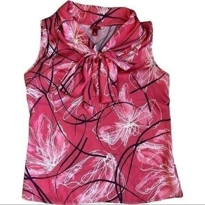 Merona size medium sleeveless blouse with v-neck ties in front satiny silky feel